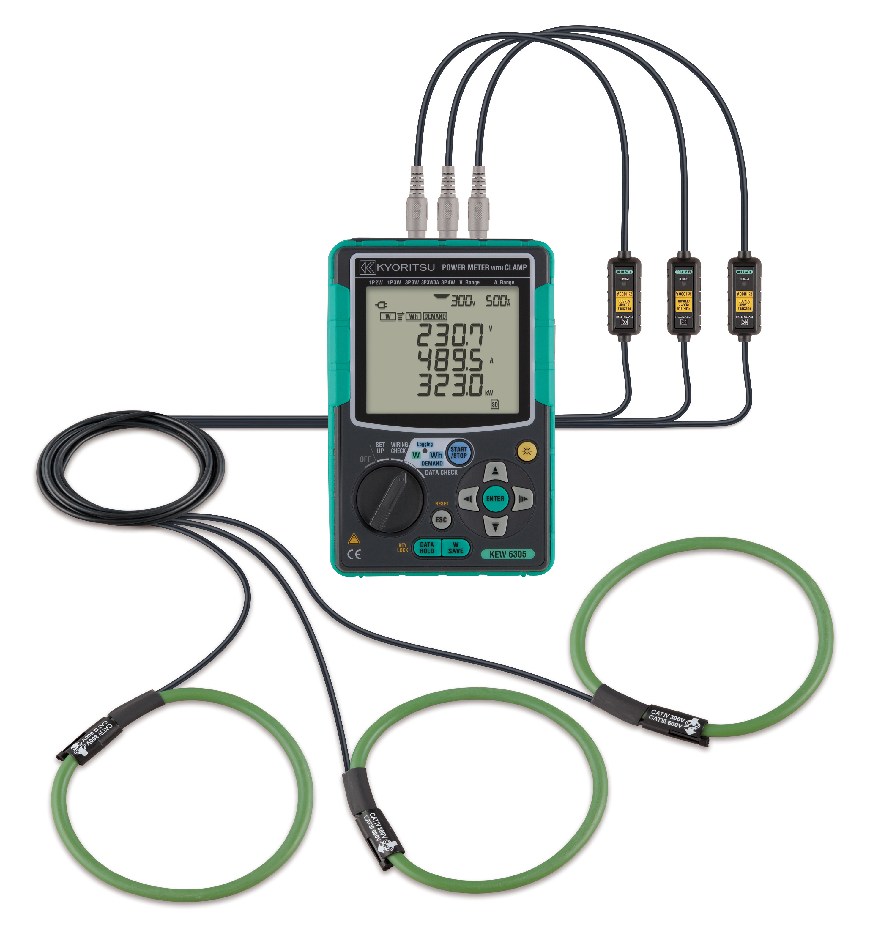 Kyoritsu 6305 med 3x1000A flextenger