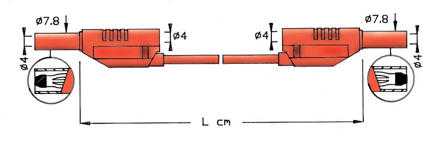 Måleledning 2711 Silikon 100 cm Rød