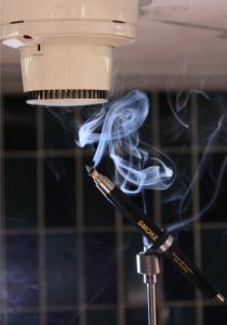 Røydetektortest penn holder